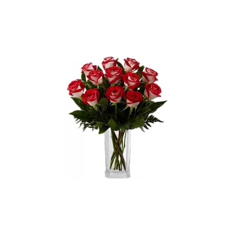 Bouquet With Bicolor Roses - 1