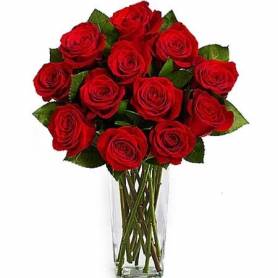 Bouquet With 12 Red Roses - 1
