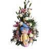 Flower Arrangement for Newborn Girl with Doll - 1