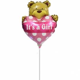 Foil Teddy Bear Balloon It's a Girl - 1