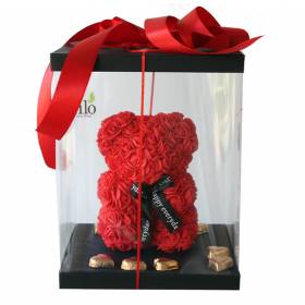 Forever Roses Teddy Bear in a Box - 1
