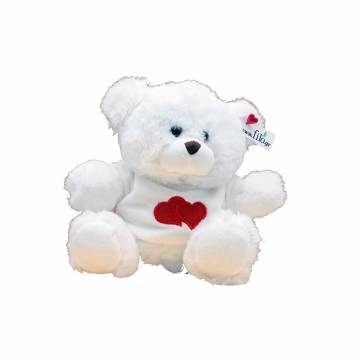 Teddy Bear White with hearts  - 1
