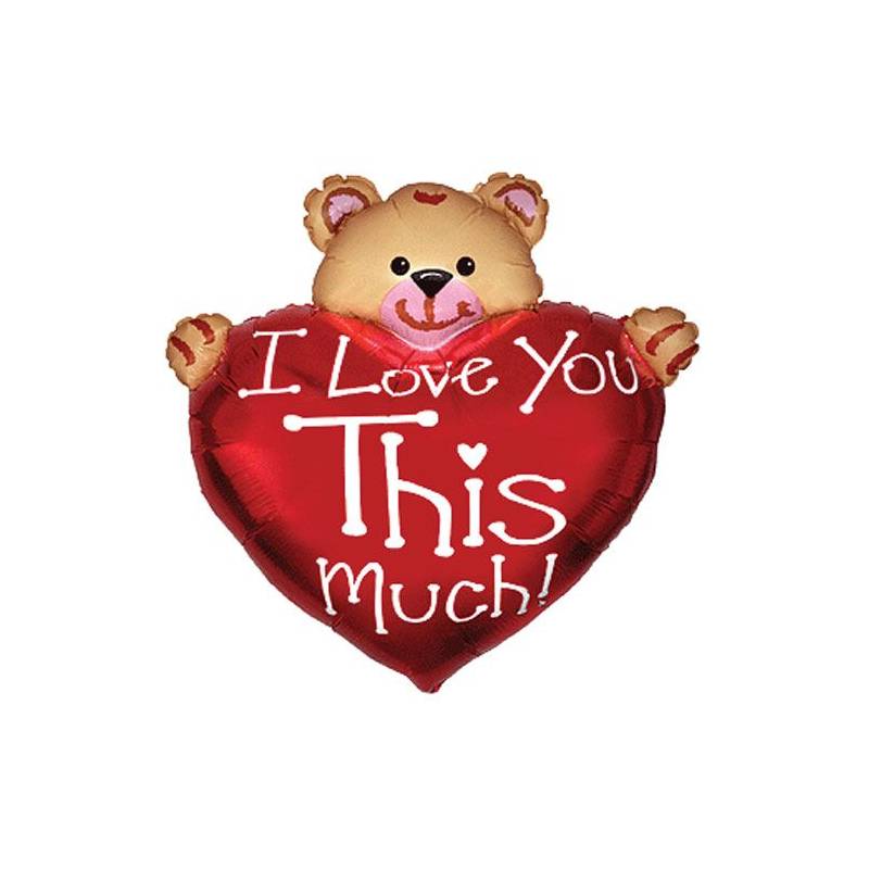 Heart Shaped Foil Balloon 36 Inches FLEXMETAL I Love you this much - 1