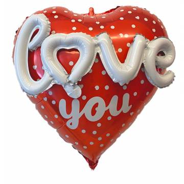 Heart Shaped Foil Balloon 24 Inches I Love you - 1