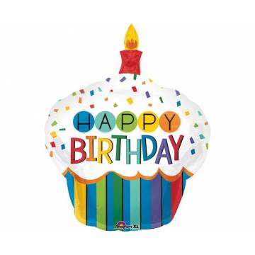 Happy Birthday Cupcake Foil Balloon - 1