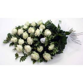 Classic bouquet with 20 white roses.  - 1