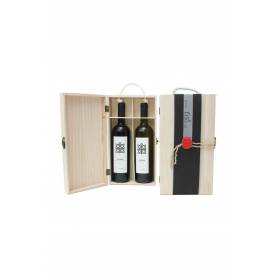 Κρασί Χελώνα Λευκό Και Κόκκινο Σε Ξύλινο Κουτί - 1